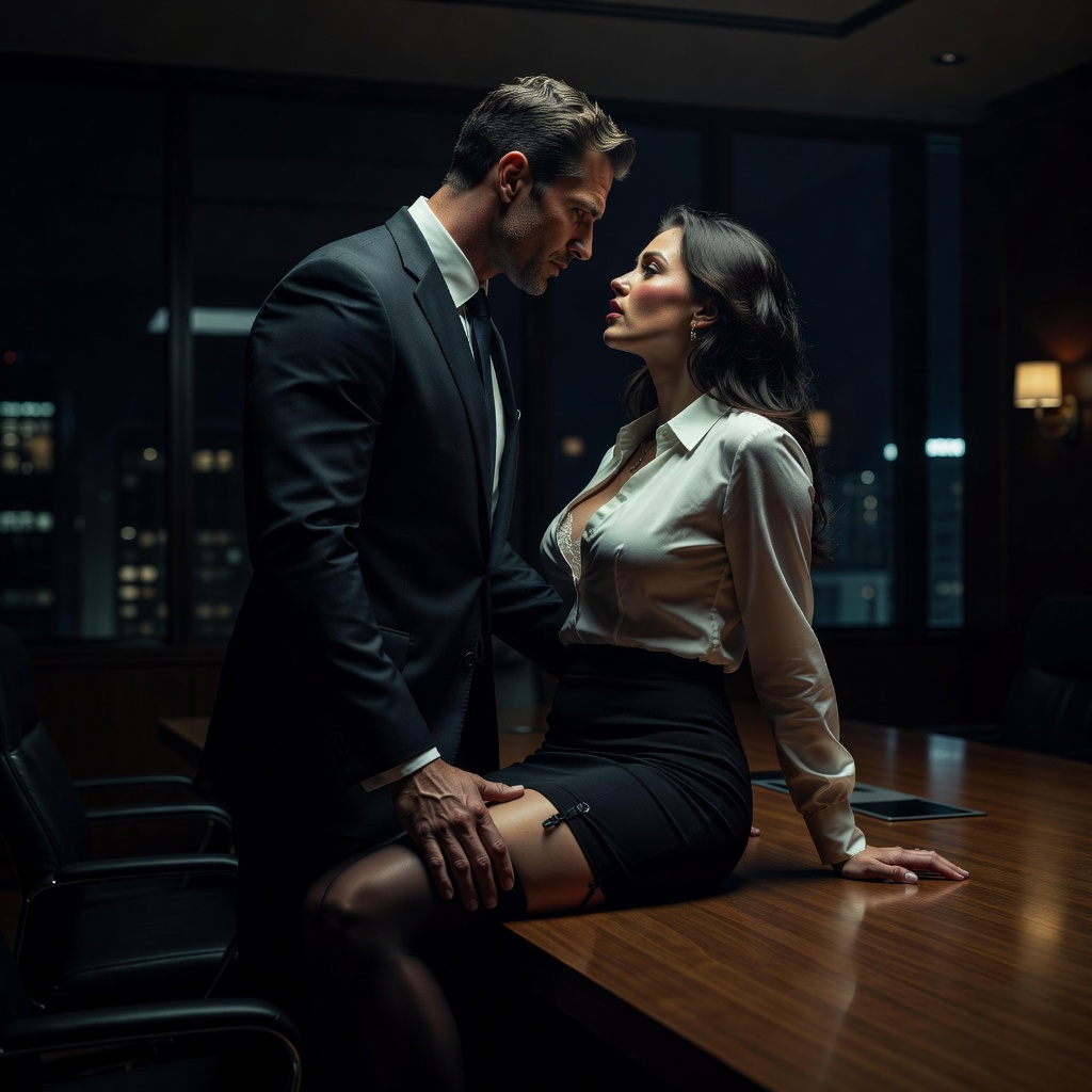 Steamy Office Seduction: Boss and Secretary's Forbidden Encounter